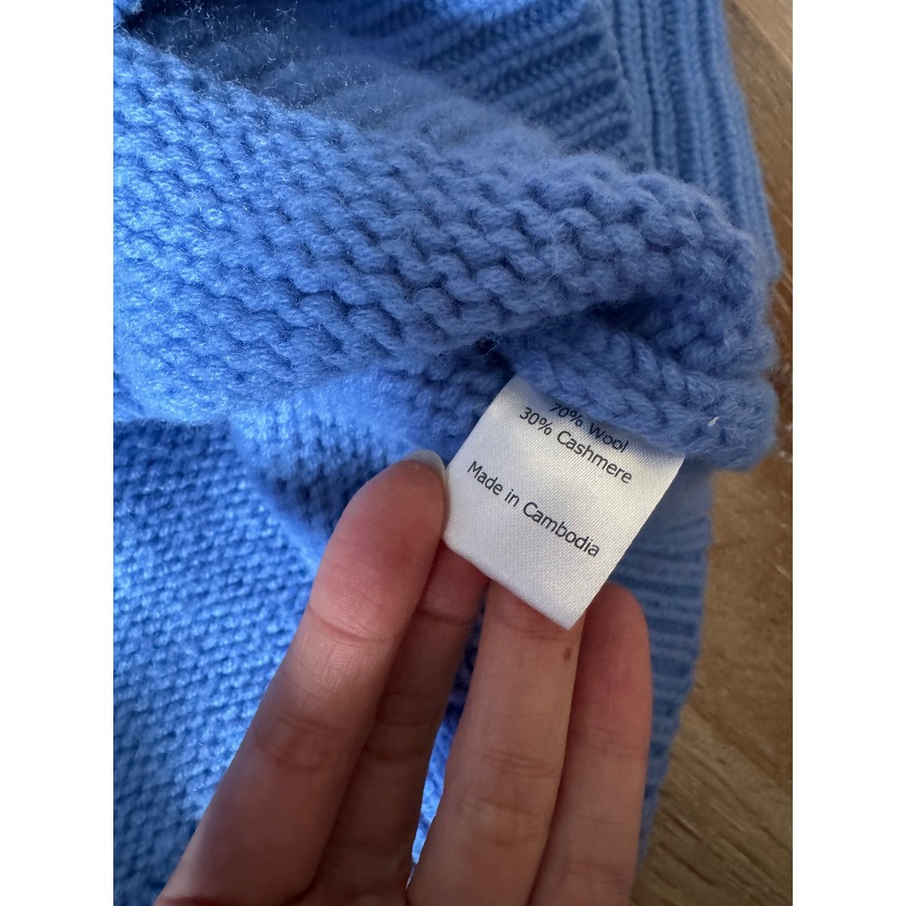 La Ligne Marin Sweater Blue Wool Cashmere Chunky Knit Crewneck Size XS - Picture 6 of 9